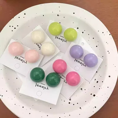 Colorful Ball Design Stud Earrings